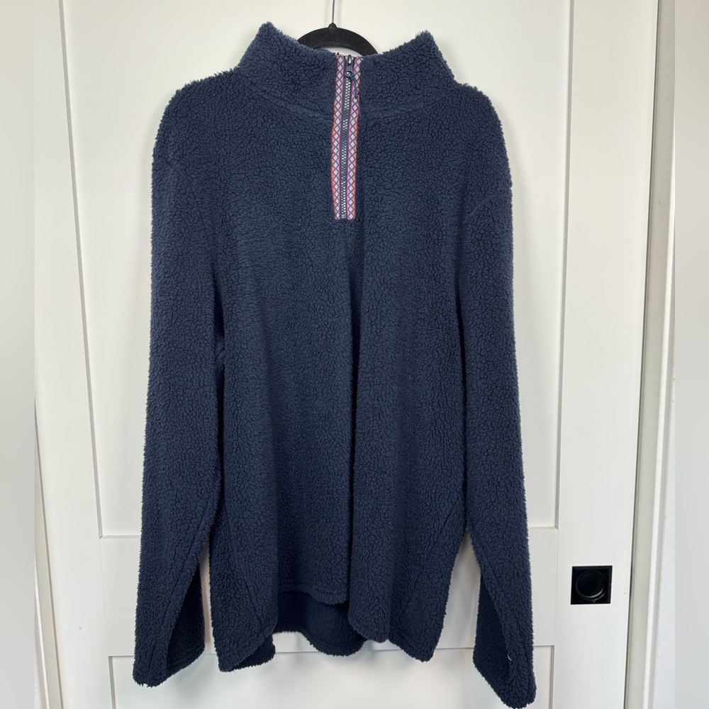 Sun + Stone Men's Navy Sherpa Quarter-Zip Size XXL